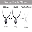 2Pcs/Lot Magnetic Couple Necklace Friendship Heart Pendant Distance Faceted Charm Necklace Women Valentine&