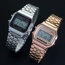 Rose Gold Silver Watches Men Women Electronic Digital Display Retro Style Clock Men&