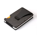 Hot Carbon Fiber Credit Card Holder Wallet New Design Minimalist Rfid Blocking Slim Metal Cardholder Anti Protect Clip for men