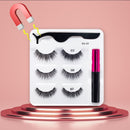 3Pairs Magnetic Lashes 3D Mink Eyelashes Wholesale Fake Eyelashes Magnetic Eyeliner With Tweezer Makeup Set For Beauty Faux Cils