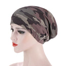 2021 New Elastic Fashion Turban Hat Solid Color Women Warm Winter Headscarf Bonnet Inner Hijabs Cap Muslim Hijab femme Wrap Head