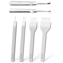 Leather Hole Punches 1+2+4+6 Prong DIY Diamond Lacing Stitching Chisel Set U/V Shaped Groover Leather Edge Beveler Skiving Tools