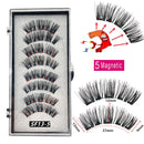 2 Pairs 3D Natural Magnetic Eyelashes ,With 5 Magnetic Lashes Handmade Reusable Magnetic False Eyelashes Support Drop Shipping