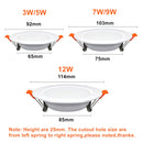 White Led Downlight Recessed Indoor Led Ceiling Lamp 3W 5W 9W 12W AC220V Led Spot Lamp For Living Room Foyer Bar Counter Office
