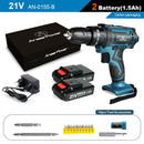 2 Speed Cordless Impact Drill 21V Electric Screwdriver Home Mini 1500 Mah 18650 Lithium Battery Wireless Rechargeable Hand Drill