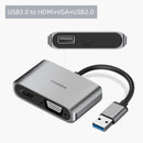 Hagibis USB 3.0 to HDMI-compatible VGA Adapter 1080P Multi-Display 2in1 USB to HDMI-compatible Converter for Windows 7/8/10 OS