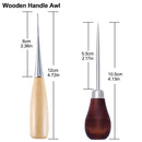 LMDZ Wooden Handle Awls DIY Leather Tent Sewing Awl Shoes Repair Tool Hand Stitcher Leather craft Awl Punch Hole Leather Tools
