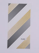 1PC Silver Gold Lines Stripe 3D Nail Sticker Geometric Waved Star Heart Self Adhesive Slider Papers Nail Art Transfer Stickers