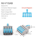 1 Input 2/3/4/5 Output Splitter Quick Spring Splicing Wire Connector Electric Cable Terminal Block Push In With Operation Lever