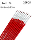 20Pcs Makeup Drawing Pen Nail Art Brush Fine Hand Painted Thin Hook Line Pen Nylon Brush Acrylic Painting Pen Nail Art Supplies