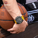 NAVIFORCE Luxury Watches for Men Fashion Silicone Strap Military Waterproof Sport Chronograph Quartz WristWatch Clock With Date