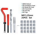 XCAN Thread Repair Tool 25pcs M3/M4/M5/M6/M7/M8/M10/M12/14 for Restoring Damaged Thread Spanner Wrench Twist Drill Bit Hand Tool