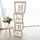 Baby Shower Box Custom Alphabet Name Transparent Balloon Box Birthday Party Decoration Kids DIY Wedding Baby Shower Suppiles