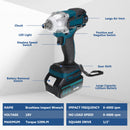 Brushless Cordless Electric Impact Wrench 18V Rechargeable Wrench Power Tool Compatible with Makita Battery Electric wrench