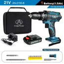2 Speed Cordless Impact Drill 21V Electric Screwdriver Home Mini 1500 Mah 18650 Lithium Battery Wireless Rechargeable Hand Drill