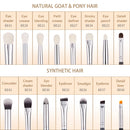 BEILI Black 10-19Pcs Makeup Brushes Natural Hair Eyeshadow Blending Eyeliner Makeup Brush Set Shader Eyebrow brochas maquillaje