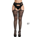 Sexy Solid Striped Elastic High Waist Transparent Stockings Lingerie Garter Fishnet Pantyhose Open Crotch Tights