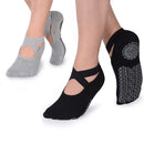 Yoga Socks for Women Non-Slip Grips & Straps, Bandage Cotton Sock, Ideal for Pilates Pure Barre Ballet Dance Barefoot Workout