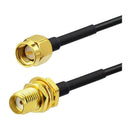 RP-SMA SMA Connector Male to Female Extension Cable Copper Feeder Wire for Coax Coaxial WiFi Network Card RG174 Router Antenna
