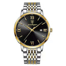 POEDAGAR Men Watch Stainless Steel Top Quailty Luxury Push Button Hidden Clasp Waterproof Luminous Date Week Sport Wrist Watches