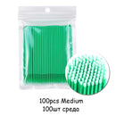 100PCS/Bag Eyelash Brushes Disposable Cotton Swab Micro Individual Eyelashes Microbrush Lash Removing Lash Extension Accessories
