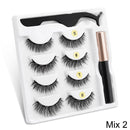 Magnetic Eyelashes 3D Mink Eyelashes Magnetic Eyeliner Magnetic Lashes Short False Lashes Lasting Handmade Eyelash Makeup Tool