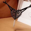 Embroidery Flower Massage Beads G-String Women T Panties Beautiful Sexy Mini Buttocks Low Rise Whore Thong Briefs Lingeries