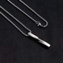 2021 Fashion New Black Rectangle Pendant Necklace Men Trendy Simple Stainless Steel Chain Men Necklace Jewelry Gift