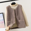 Vests 2021 Spring Autumn Vest Women Waistcoat Winter Thermal Warm Thick Fleece Vests Women Sleeveless Jacket Ladies Waistcoat