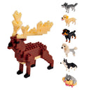 Mini Building Blocks 3D Animal  Diamond Model Micro Bricks Dog Cat Bird Moose Wolf Panda Macaw Toys For Children Birthday Gifts