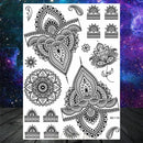 Sexy Black Henna Temporary Tattoos For Women Girls Body Art Decoration Fake Jewelry Chains Waterproof Mandala Flower Tatoos Kit