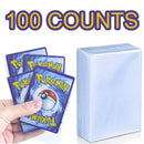 Pokemon Card Sleeves 100 Counts Transparent Playing Games VMAX Protector Cards Folder Yugioh Pokémon Case Holder Kids Toy Gift