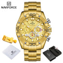 NAVIFORCE Watches For Men 2022 Luxury Original Classic Quartz Clock Analog Chronograph Sports Waterproof Steel Band Wrist Watch