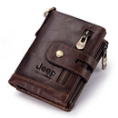 Genuine Leathe Men Wallet RFID Luxury Desig Bifold Short Wallets Male Hasp Vintage Purse Coin Pouch Multi-functional Card Pocket