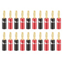 20pcs/10pairs Nakamichi BANANA PLUGS 24K Gold-plated 4MM Banana Connector with Screw Lock For Audio Jack Speaker Plugs Black&Red