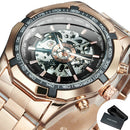 Winner Watch Men Skeleton Automatic Mechanical Watch Gold Skeleton Vintage Man Watch Mens Watches Top Brand Luxury часы мужские