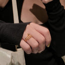 Korea New Fashion Jewelry Exquisite 14K Real Gold Plated AAA Zircon Ring Elegant Women&
