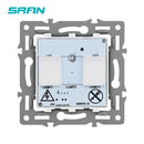 SRAN F6 Series White Crystal Tempered Glass Panel Light switch eu french wall socket usb tv rj45 rj11 Sensor switch Module DIY