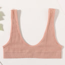 Sexy Seamless Bra Wire Free Brassiere Rib Bralette Women&