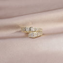 Korea New Fashion Jewelry Exquisite 14K Real Gold Plated AAA Zircon Ring Elegant Women&