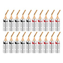 20pcs/10pairs Nakamichi BANANA PLUGS 24K Gold-plated 4MM Banana Connector with Screw Lock For Audio Jack Speaker Plugs Black&Red