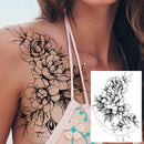 Sexy Black Henna Temporary Tattoos For Women Girls Body Art Decoration Fake Jewelry Chains Waterproof Mandala Flower Tatoos Kit