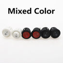 6Pcs 20mm Diameter Round Rocker Switches Black Mini Round Black White Red 2 Pin ON-OFF Rocker Switch KCD1-105