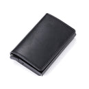 Custom Name Business Bank Credit Card Holder Men Wallet Coin Leather Wallet RFID Aluminium Box CardHolder with Money Clips Purse