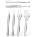 Leather Hole Punches 1+2+4+6 Prong DIY Diamond Lacing Stitching Chisel Set U/V Shaped Groover Leather Edge Beveler Skiving Tools