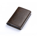 Custom Name Business Bank Credit Card Holder Men Wallet Coin Leather Wallet RFID Aluminium Box CardHolder with Money Clips Purse