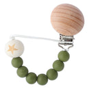 Baby Pacifier Chain Wooden Handmade Chain Silicone Wooden Plastic Clip Baby Nipple Clips Teether Necklace baby Chew accessories