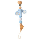 1pc Crochet Bunny Baby Pacifier Clip Chain BPA Free Wooden Beads Appease Soother Chain Clips Newborn Dummy Holder Nipple Clip