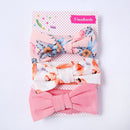 3Pcs/set Baby Headband Floral Solid Color Dot Printed Pink Bows Newborn Baby Girl Headband Hair Accessories Girls Turban