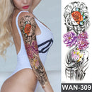 sexy fake tattoo for woman waterproof temporary tattoos large leg thigh body tattoo stickers peony lotus flowers fish dragon